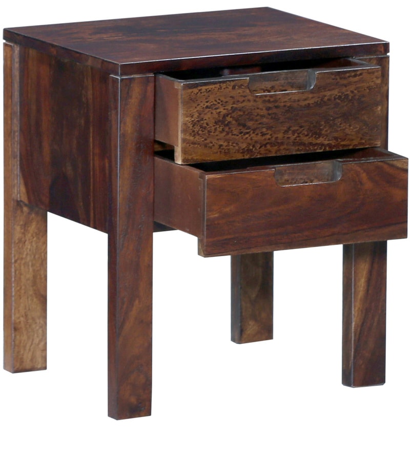 Drewno Bed Enkel Solid Wood Night Stand in Provincial Teak Finish