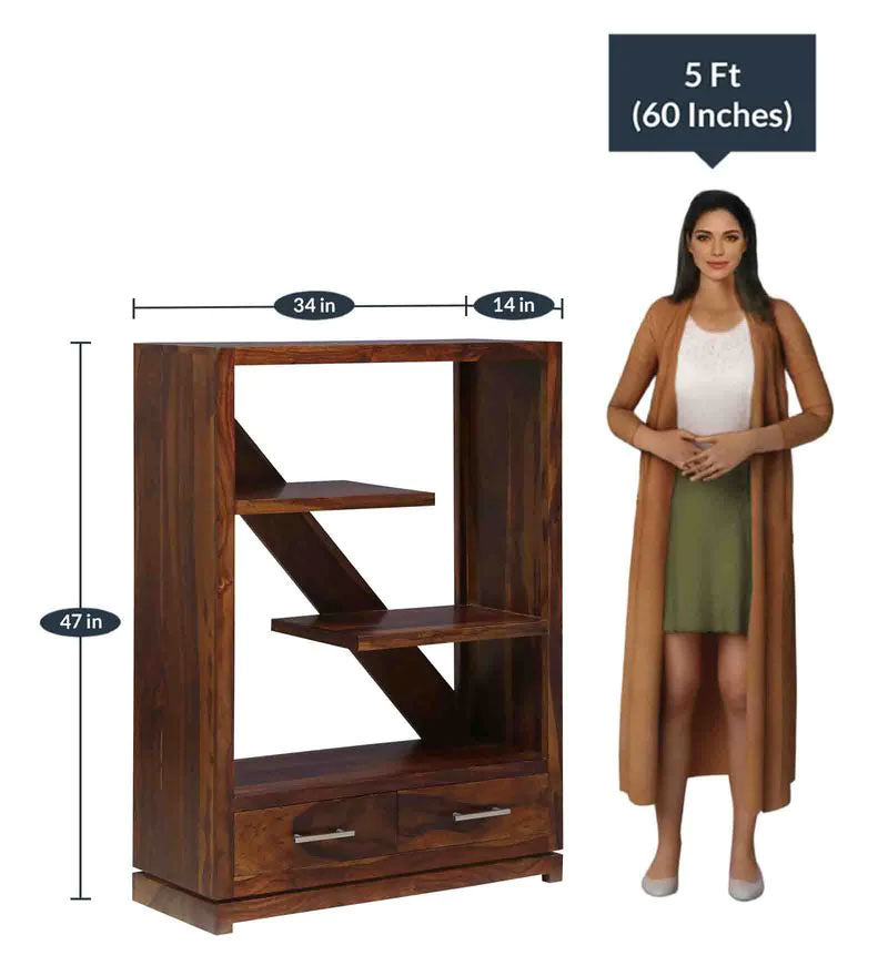 Pietro Solid Wood Book Shelf in Dual Tone Finish
