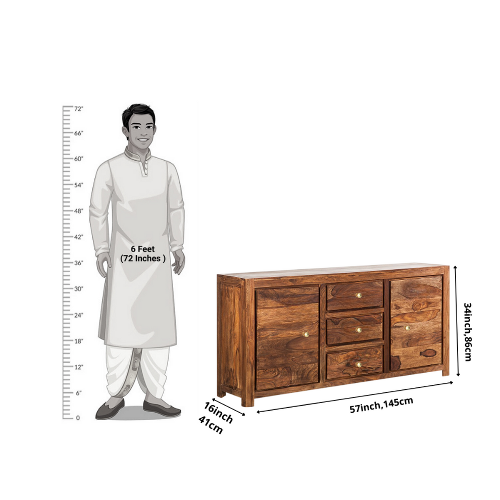 Jareth Solid Sheesham Wood Sideboard