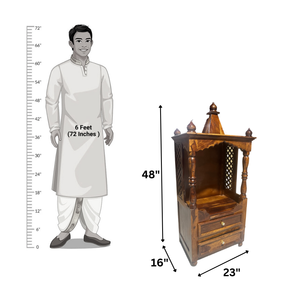 Niall Solid Sheesham Wood Temple