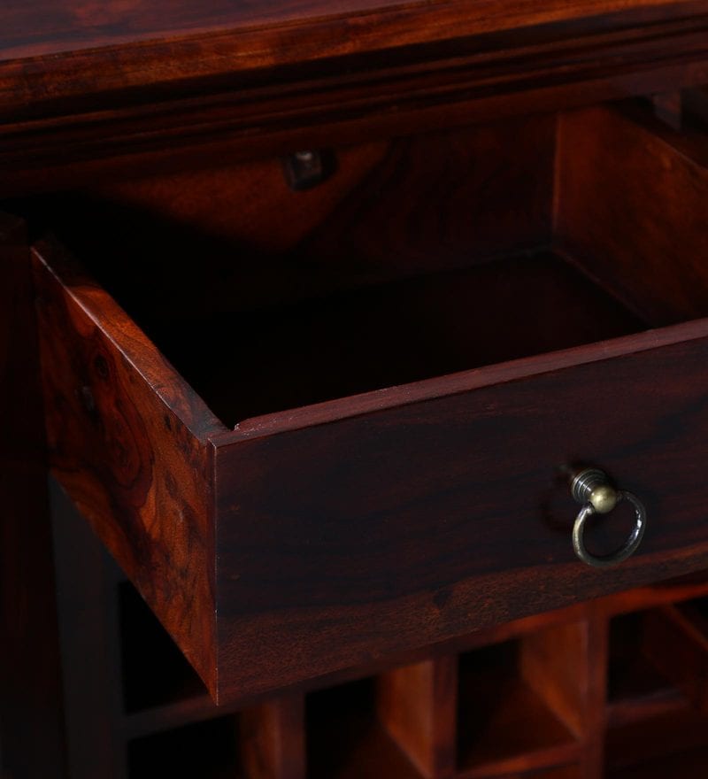 Lynton Bar Cabinet in Honey Oak Finish