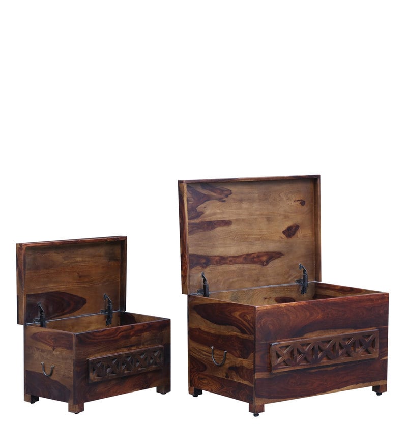 Darbus Box Wood Trunk (Set of 2) in Provincial Teak Finish