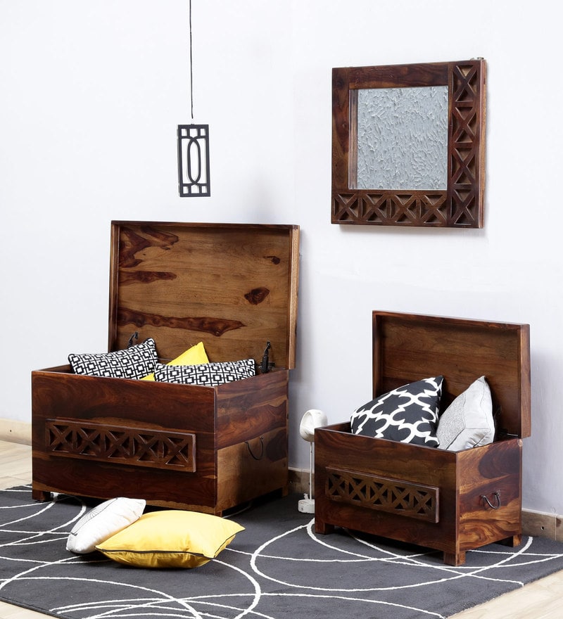 Darbus Box Wood Trunk (Set of 2) in Provincial Teak Finish