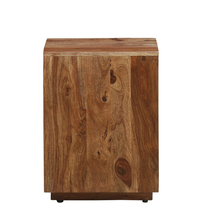 Walken Bed Leo Solid Wood Night Stand in Rustic Teak Finish