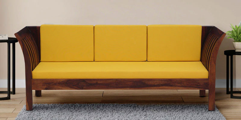 Raiden 3 Seater Sofa in Honey Oak Finish