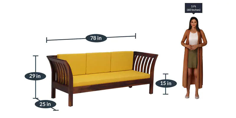 Raiden 3 Seater Sofa in Honey Oak Finish