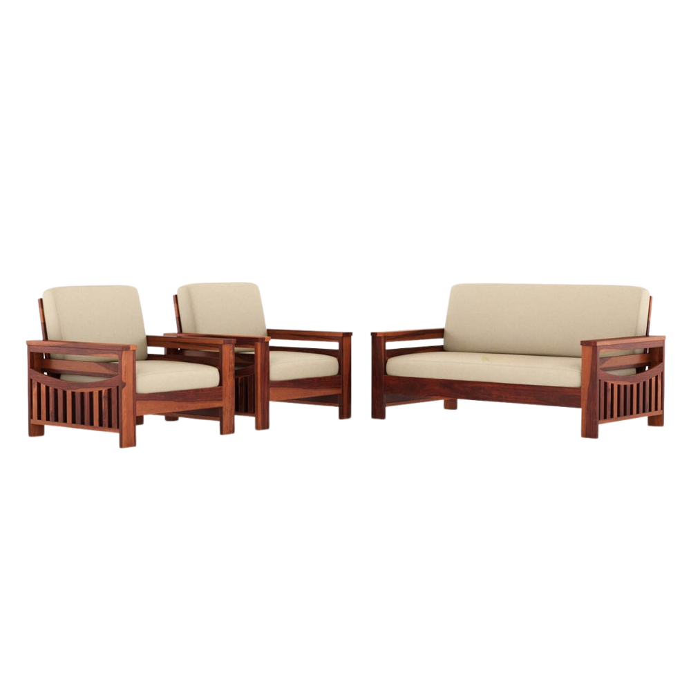 Corbin Solid Sheesham Wood 5 Seater Sofa