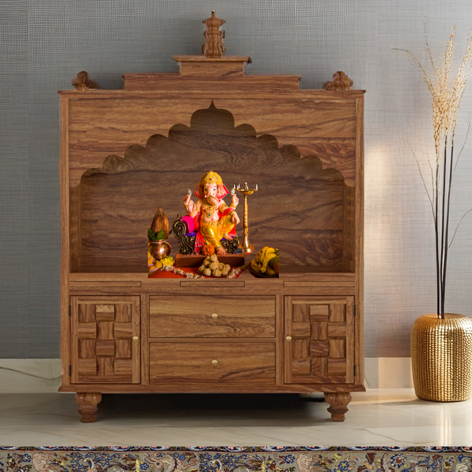 Selene Solid Sheesham Wood Temple
