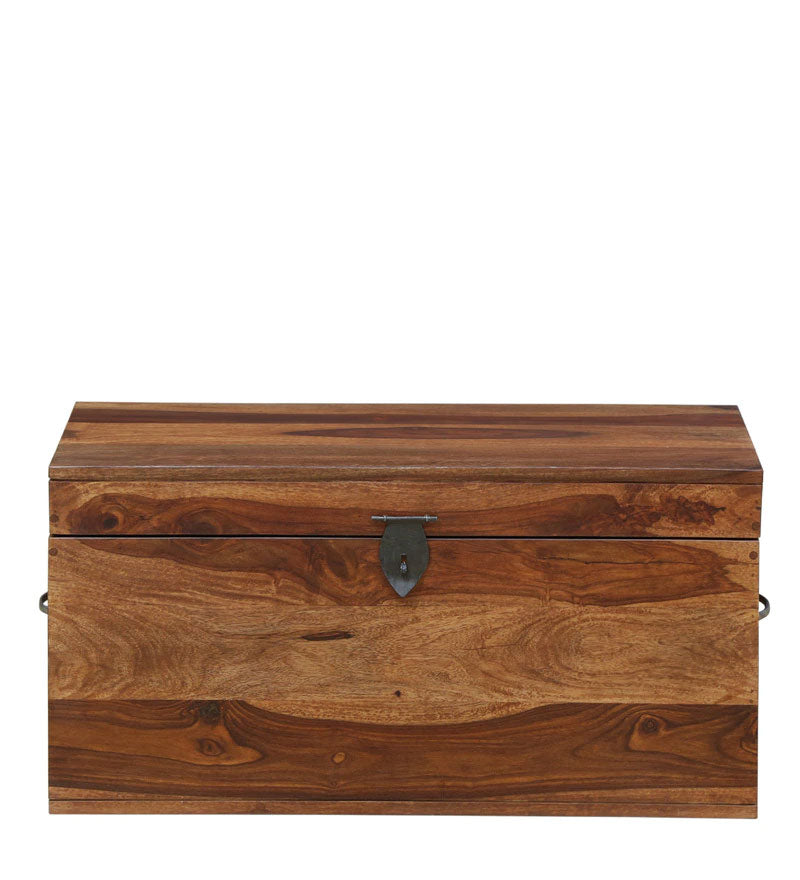 Boho Wood Trunk in Rustic Teak Finish
