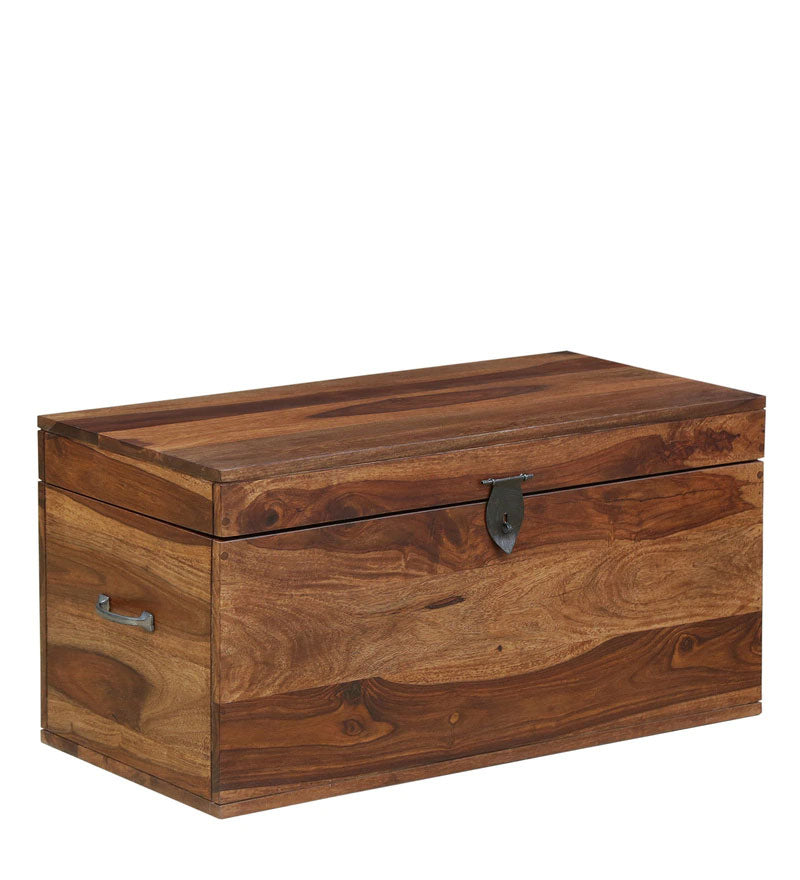 Boho Wood Trunk in Rustic Teak Finish