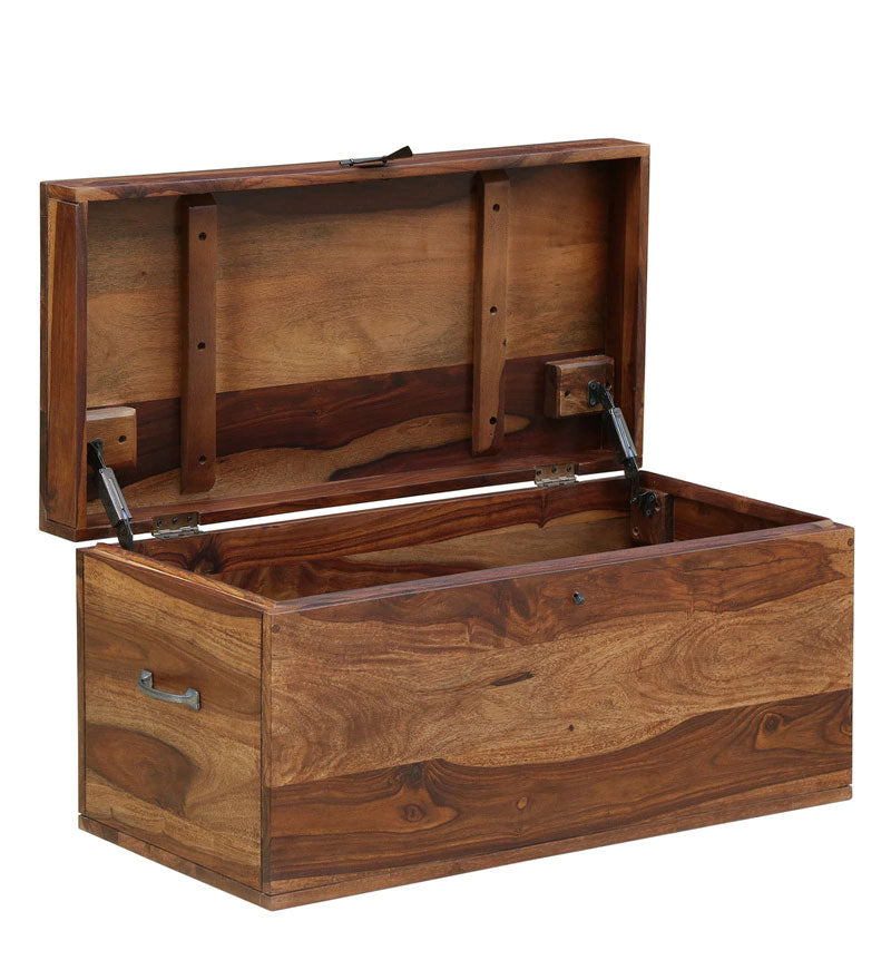 Boho Wood Trunk in Rustic Teak Finish