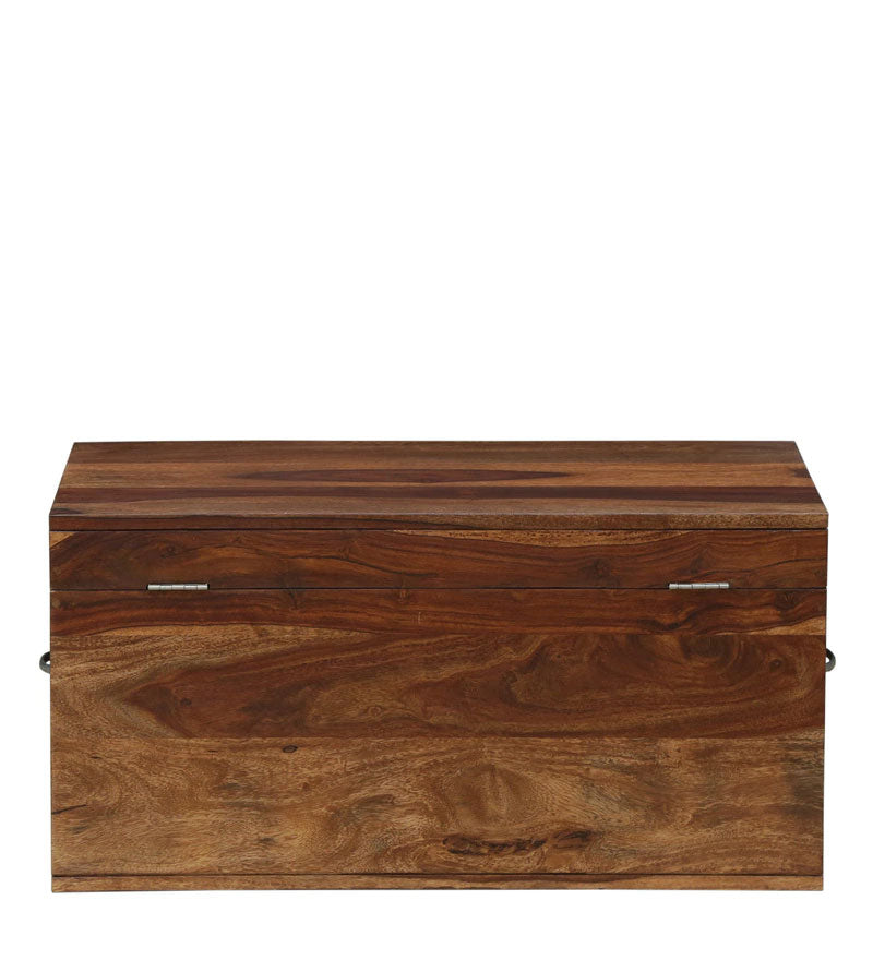 Boho Wood Trunk in Rustic Teak Finish