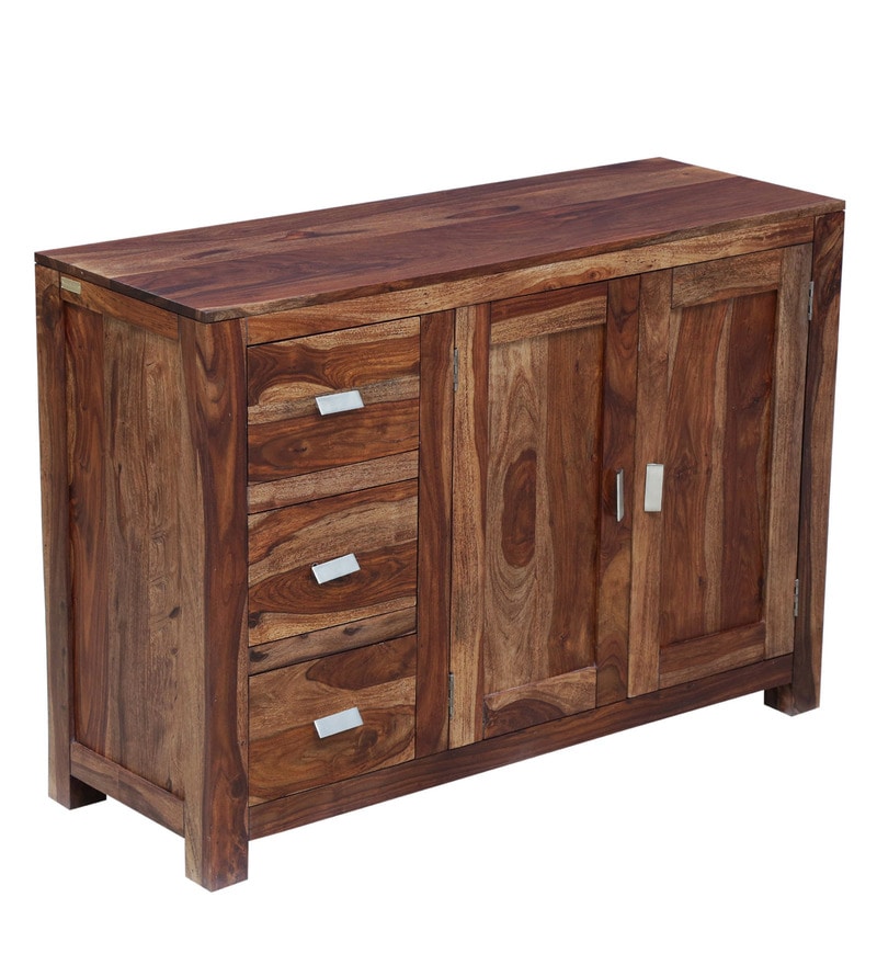 Kerry Solid Wood Sideboard in Rustic Teak Finish