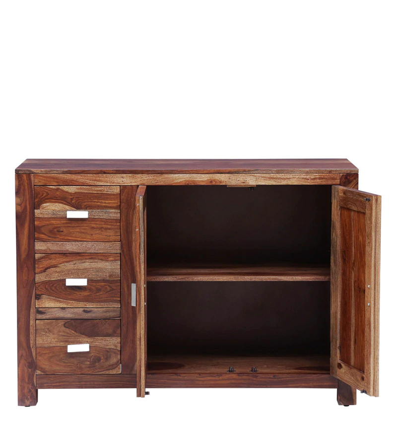 Kerry Solid Wood Sideboard in Rustic Teak Finish