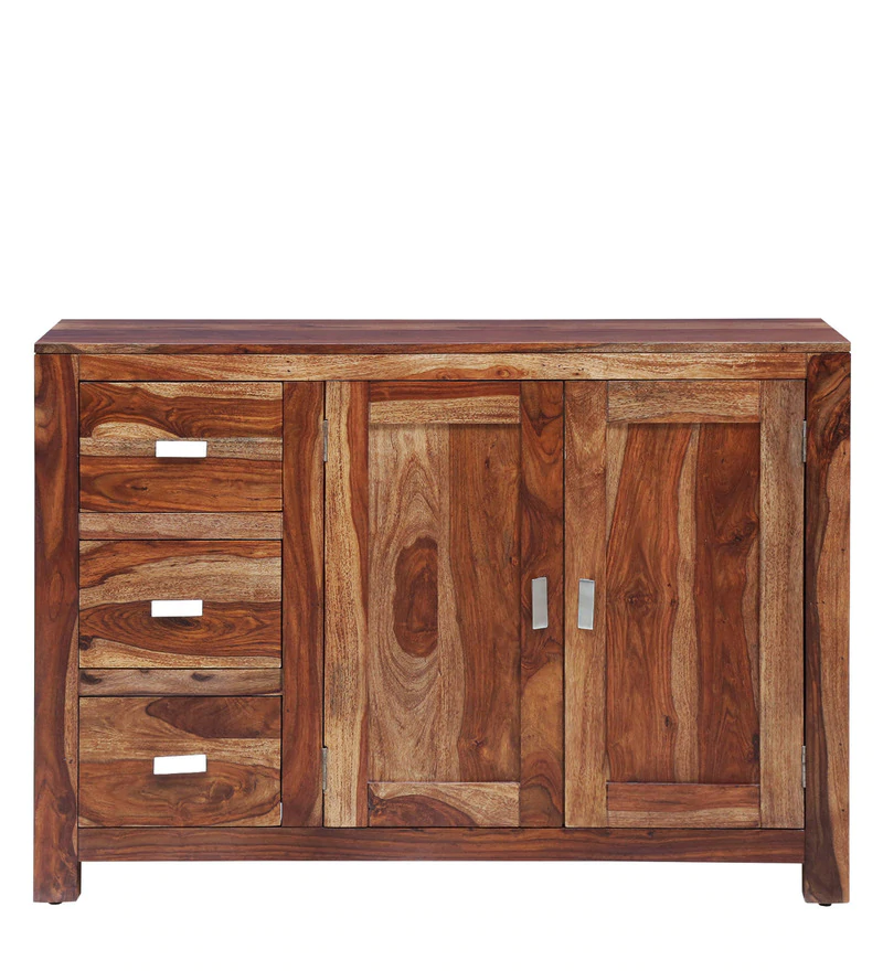 Kerry Solid Wood Sideboard in Rustic Teak Finish