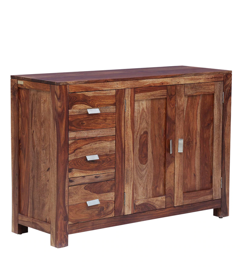 Kerry Solid Wood Sideboard in Rustic Teak Finish