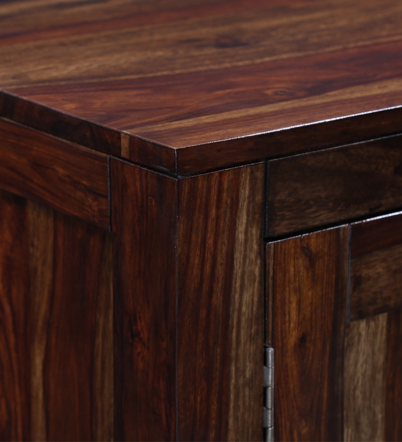Emboss Solid Wood 2 Door Wardrobe in Provincial Teak Finish