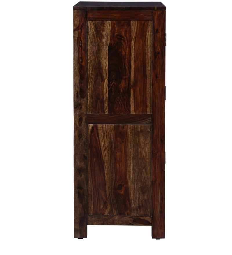 Emboss Solid Wood 2 Door Wardrobe in Provincial Teak Finish