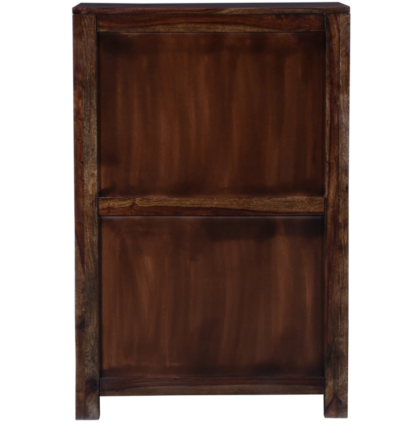 Emboss Solid Wood 2 Door Wardrobe in Provincial Teak Finish