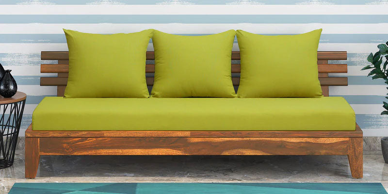 Marriott Wooden Sofa Wood 3 Seater Sofa In Rustic Teak Finish