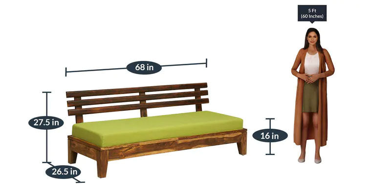 Marriott Wooden Sofa Wood 3 Seater Sofa In Rustic Teak Finish
