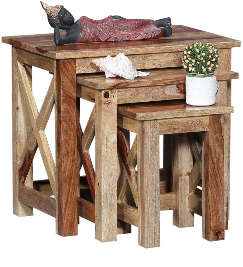 Oriel Solid Sheesham Wood Nest of Tables
