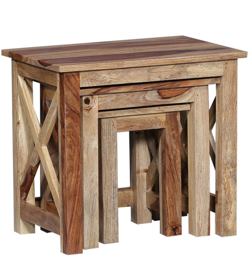 Oriel Solid Sheesham Wood Nest of Tables