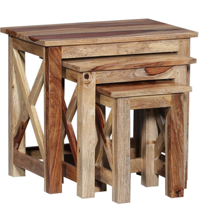 Oriel Solid Sheesham Wood Nest of Tables