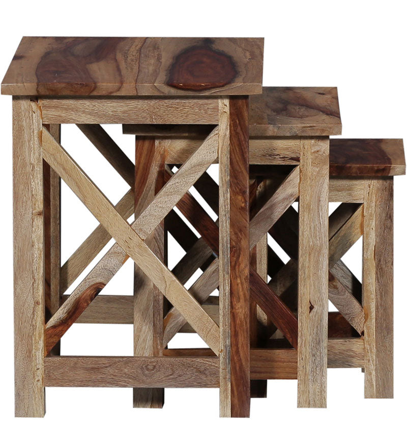 Oriel Solid Sheesham Wood Nest of Tables