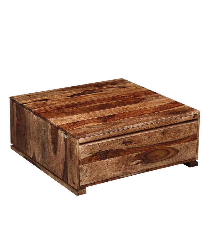 Bradford Solid Wood Coffee Table in Rustic Teak Finish