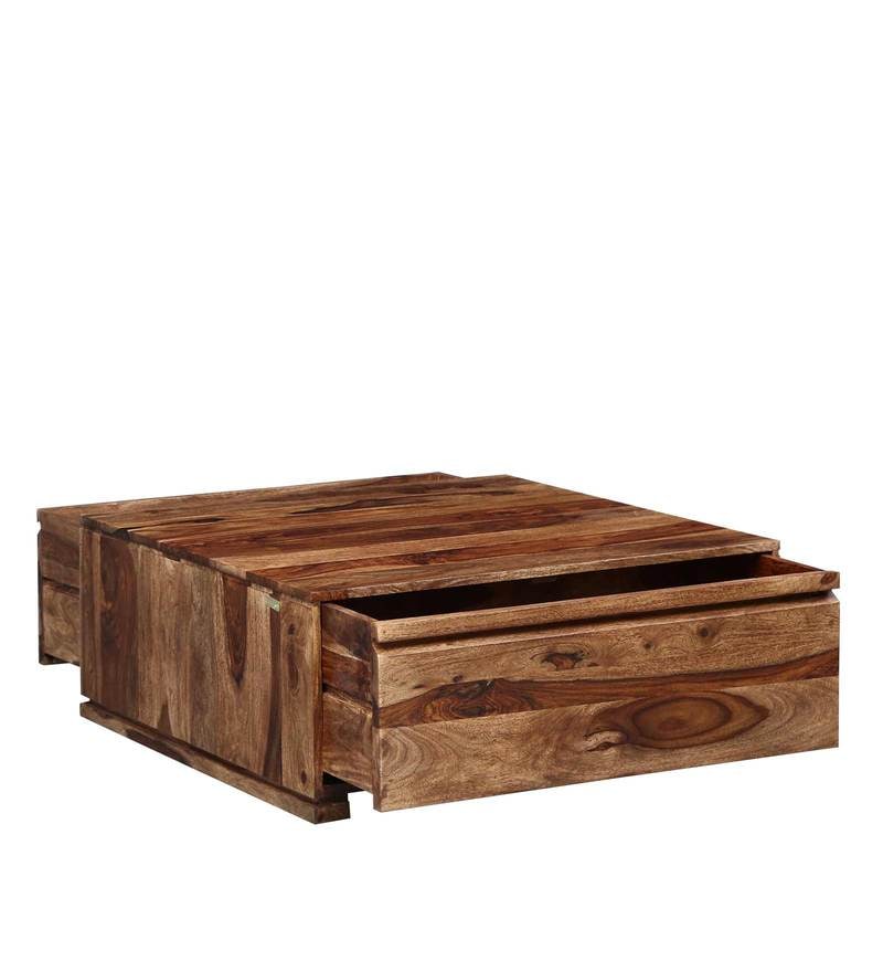 Bradford Solid Wood Coffee Table in Rustic Teak Finish