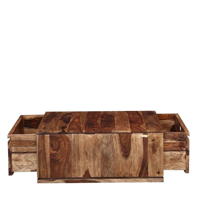 Bradford Solid Wood Coffee Table in Rustic Teak Finish