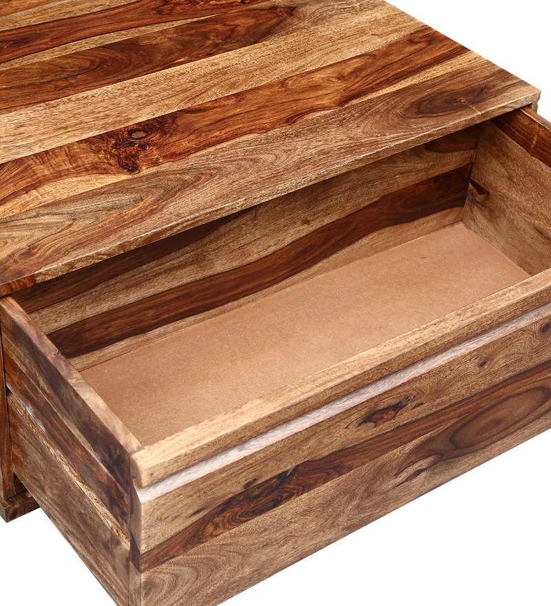 Bradford Solid Wood Coffee Table in Rustic Teak Finish