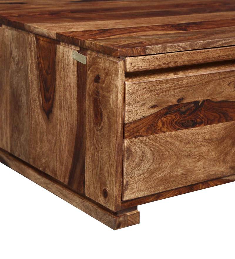 Bradford Solid Wood Coffee Table in Rustic Teak Finish