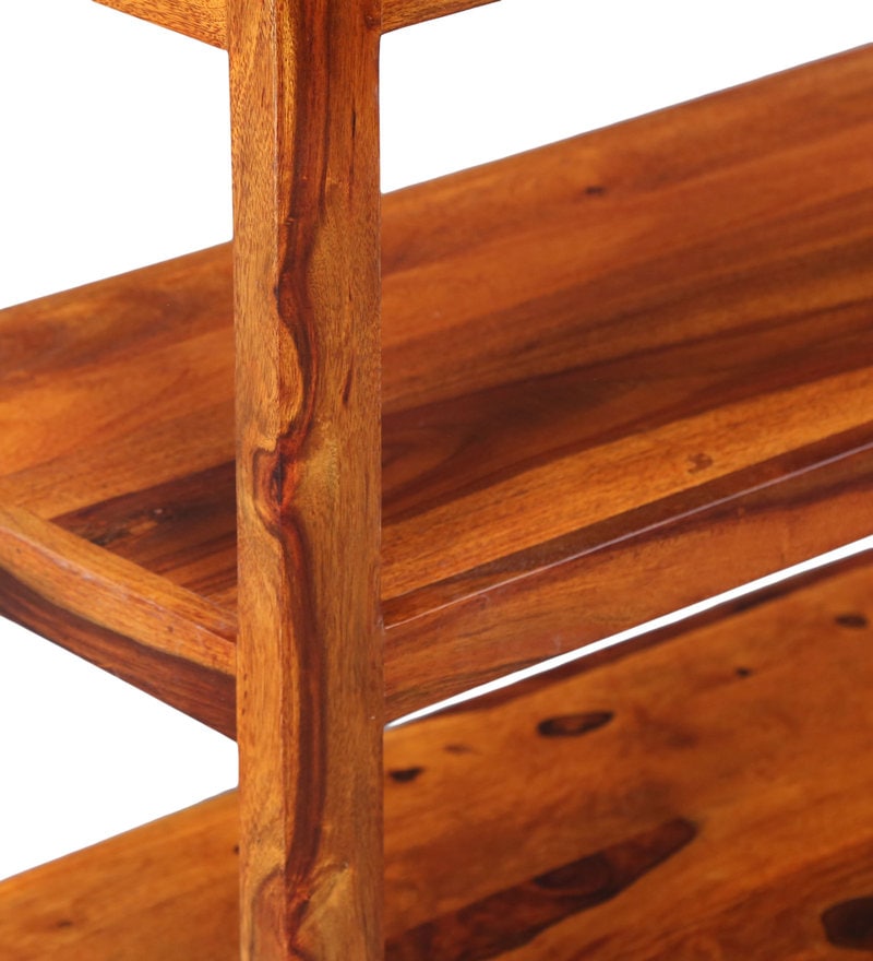 Lacey Solid Wood Book Shelf in Honey Oak Finish