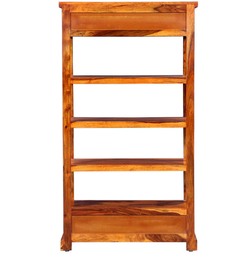 Lacey Solid Wood Book Shelf in Honey Oak Finish