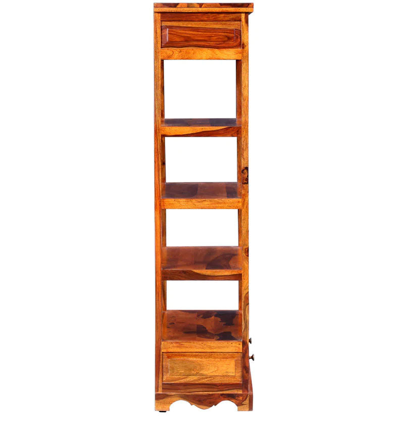 Lacey Solid Wood Book Shelf in Honey Oak Finish