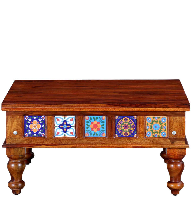 Stacy Solid Wood Coffee Table in Honey Oak Finish