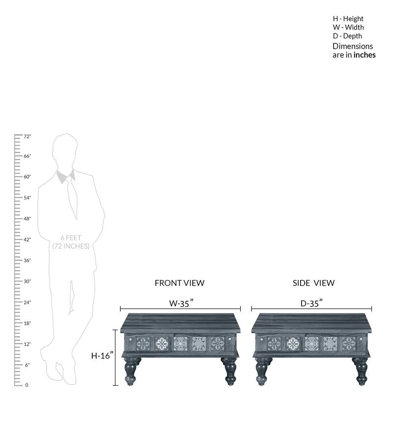 Stacy Solid Wood Coffee Table in Honey Oak Finish