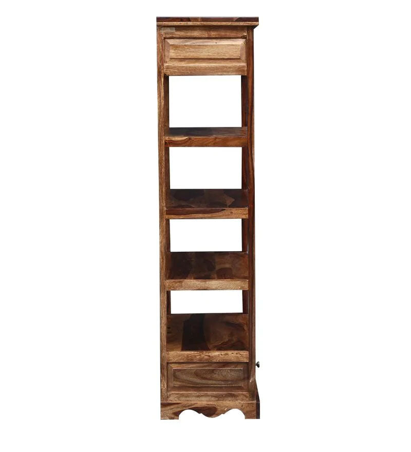 Heimo Solid Wood Book Shelf in Rustic Teak Finish