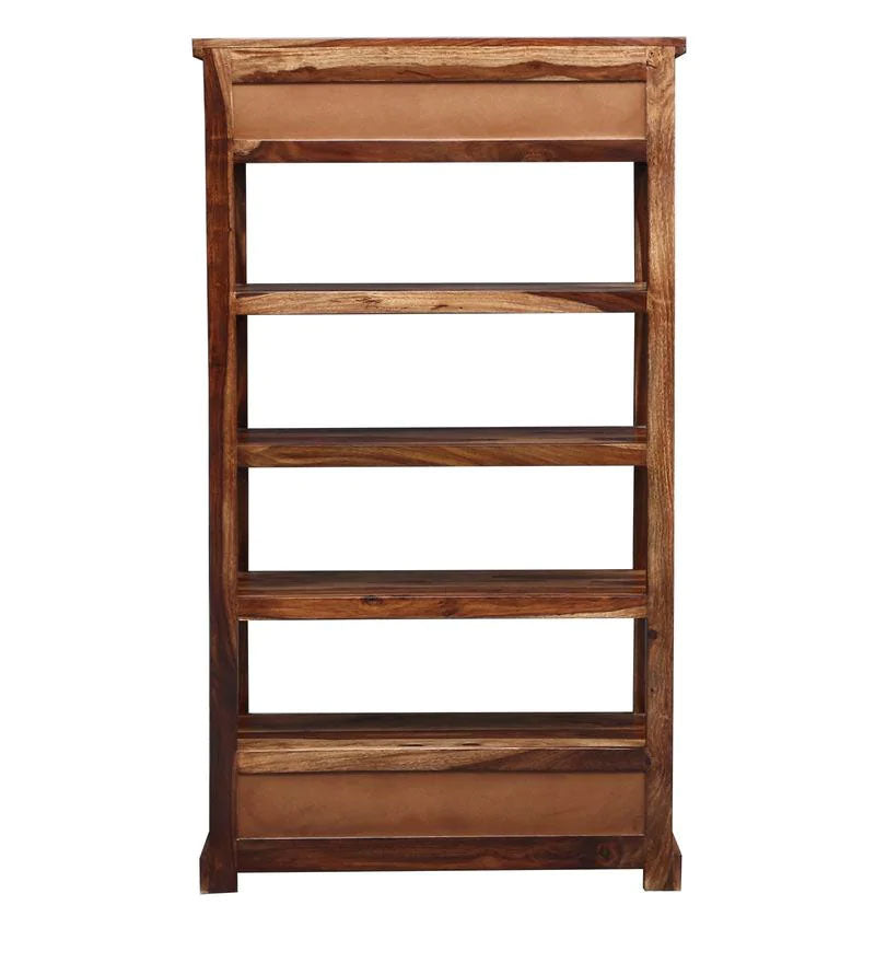 Heimo Solid Wood Book Shelf in Rustic Teak Finish