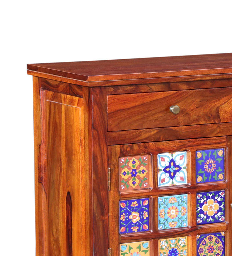 Roger Sideboard Solid Wood Sideboard in Honey Oak Finish
