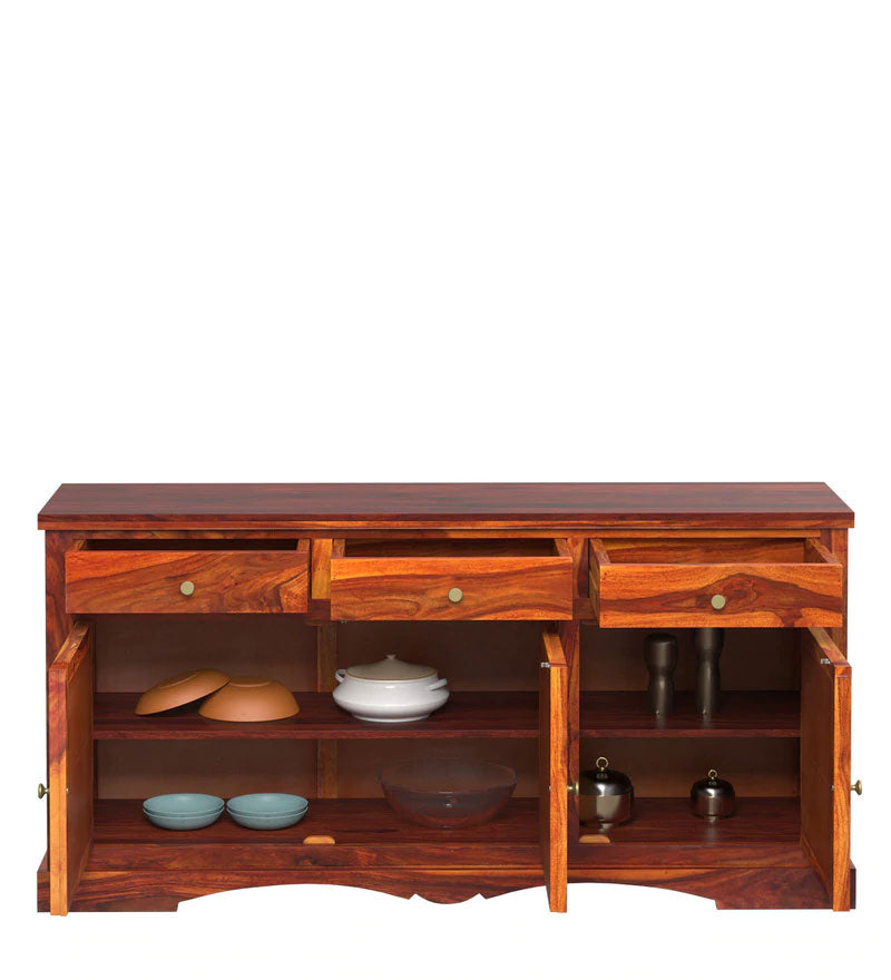 Roger Sideboard Solid Wood Sideboard in Honey Oak Finish