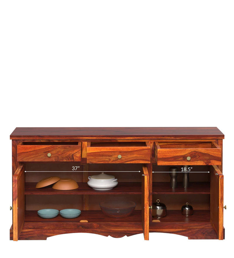 Roger Sideboard Solid Wood Sideboard in Honey Oak Finish