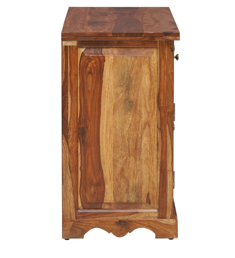 Emboss Solid Wood Sideboard in Rustic Teak Finish