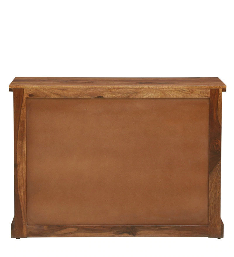 Emboss Solid Wood Sideboard in Rustic Teak Finish