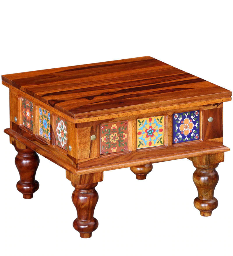 Liddle Solid Wood Coffee Table in Honey Oak Finish