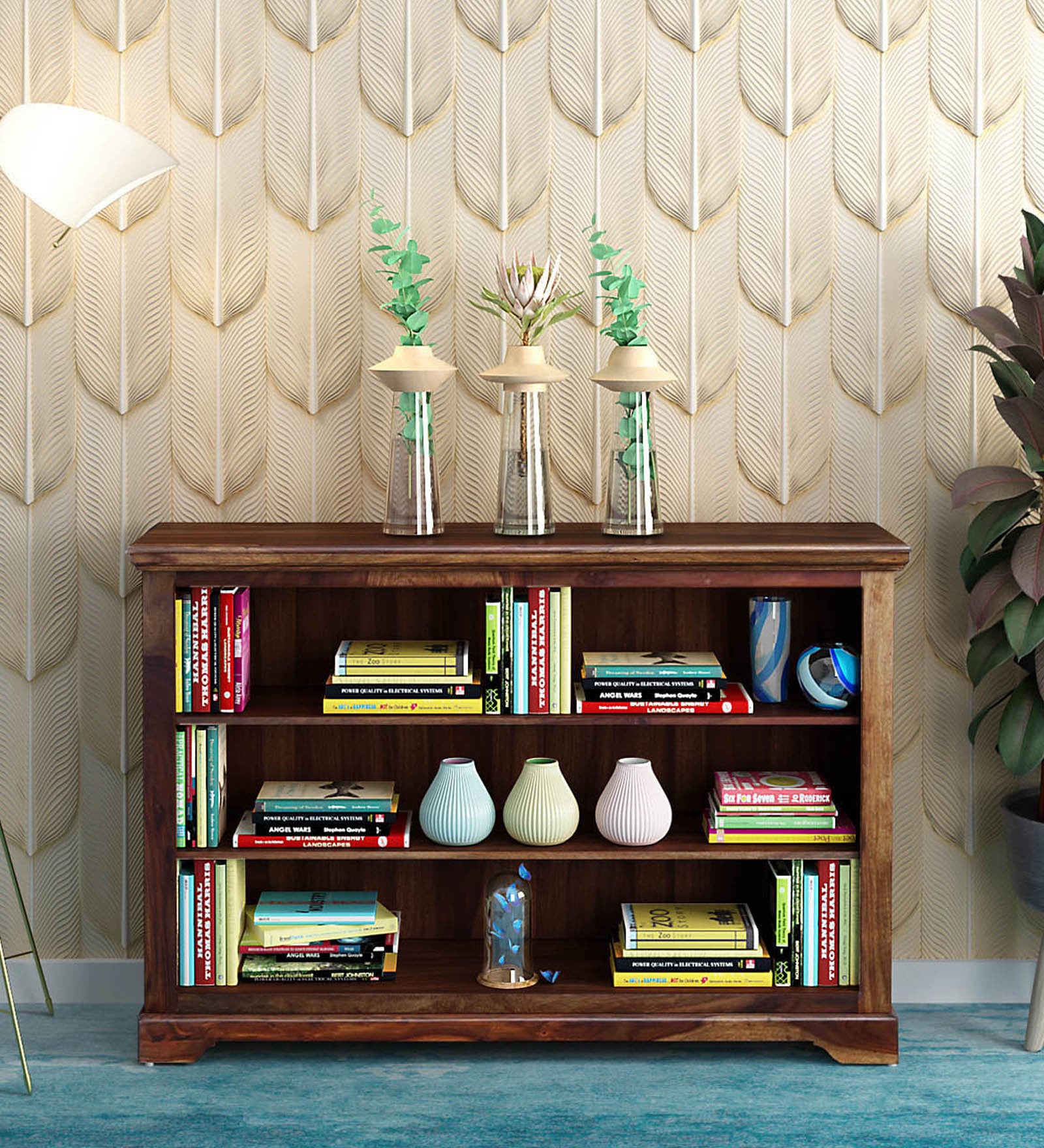 Fanny Solid Book Shelf in Provincial Teak Finish