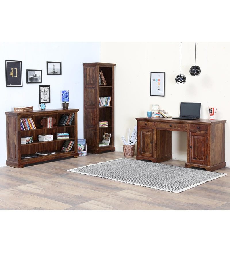 Eve Loft Solid Wood Book Shelf in Provincial Teak Finish