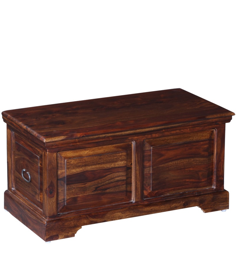 Boho Trunk Box  Wood Trunk in Provincial Teak Finish